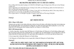 Thông tư 04/2010/TT-BTTTT tiêu chuẩn, điều kiện, trình tự, thủ tục bổ nhiệm, miễn nhiệm Giám định viên tư pháp