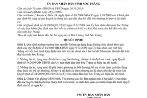 Quyết định 03/2010/QĐ-UBND những trường hợp không áp dụng Quyết định 44/2009/QĐ-UBND