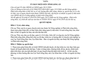 Quyết định 03/2010/QĐ-UBND chức năng, nhiệm vụ, quyền hạn cơ cấu tổ chức Chi cục Thủy sản