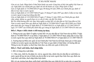Thông tư 11/2010/TT-BTC hướng dẫn nghĩa vụ thuế nhà đầu tư Việt Nam đầu tư ra nước ngoài