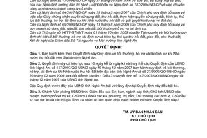 Quyết định 04/2010/QĐ-UBND bồi thường, hỗ trợ tái định cư khi Nhà nước thu hồi đất trên địa bàn tỉnh Nghệ An