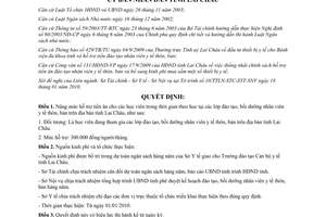 Quyết định 03/2010/QĐ-UBND hỗ trợ tiền ăn cho học viên trong đào tạo bồi dưỡng nhân viên y tế Lai Châu