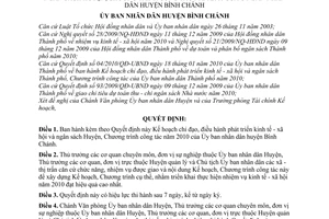 Quyết định 01/2010/QĐ-UBND Kế hoạch chỉ đạo, điều hành phát triển kinh tế - xã hội ngân sách huyện, Chương trình công tác năm 2010