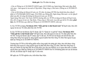 Công văn 04/NHNN-TCKT sử dụng tài khoản theo dõi ngoại tệ phải bán