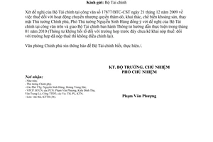 Công văn 50/VPCP-KTTH thuế đối với chuyển nhượng quyền thăm dò khai thác