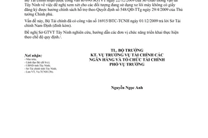 Công văn 268/BTC-TCNH hướng dẫn thực hiện Quyết định 548/QĐ-TTg