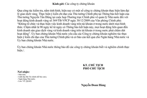 Công văn 84/UBCK-QLKD  chấm dứt hoạt động sàn giao dịch vàng