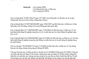 Công văn 50/SGDĐT-KTKĐCL thủ tục, mẫu đơn và lệ phí cấp bản sao bằng