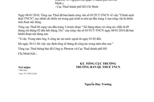 Công văn 138/TCT-TNCN đính chính văn bản