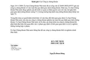 Công văn 151/UBCK-QLKD tuân thủ quy định giao dịch chứng khoán