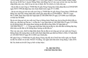 Công văn 724/BTC-TTr trả lời Công văn 01/KN MM  Công ty TNHH Bao bì giấy Hong Chang truy thu thuế nhập khẩu