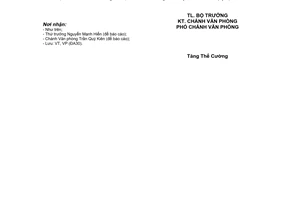 Công văn 227/BTNMT-VP cập nhật, sửa đổi thủ tục hành chính trên cơ sở dữ liệu quốc gia