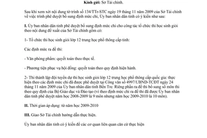 Công văn 237/UBND-TCĐT định mức chi tổ chức thi học sinh giỏi Bến Tre 2010