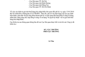 Công văn 23/KTSTQ-NV4 xác định trị giá tính thuế nhập khẩu hàng hóa liên quan đến phí kỳ vụ