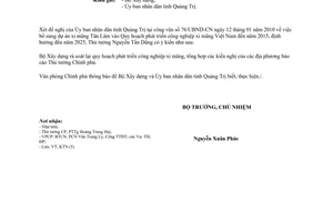 Công văn 630/VPCP-KTN bổ sung dự án xi măng Tân Lâm, Quảng Trị