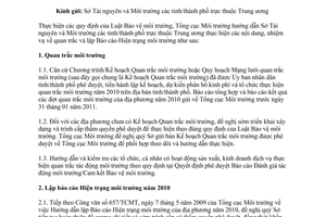 Công văn 120/TCMT-KSON triển khai công tác quan trắc lập báo cáo hiện trạng