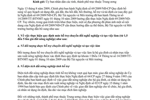 Công văn 310/BTNMT-TCQLĐĐ thực hiện Nghị định 69/2009/NĐ-CPbổ sung quy hoạch sử dụng đất, giá đất, thu hồi đất, bồi thường hỗ trợ  tái định cư