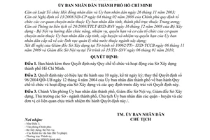 Quyết định 05/2010/QĐ-UBND Quy chế tổ chức hoạt động Sở Xây dựng thành phố Hồ Chí Minh