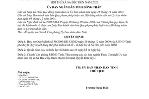 Quyết định 01/2010/QĐ-UBND hủy bỏ Quyết định 30/2009/QĐ-UBND phê duyệt Quy hoạch tổng thể phát triển kinh tế - xã hội thị xã Sa Đéc đến năm 2020