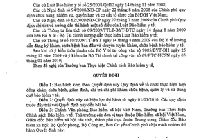 Quyết định 82/QĐ-BHXH tổ chức thực hiện hợp đồng khám chữa bệnh, giám định, chi trả chi phí