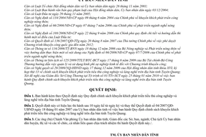 Quyết định 03/2010/QĐ-UBND chính sách khuyến khích phát triển tiểu thủ công nghiệp làng nghề trên địa bàn tỉnh Tuyên Quang