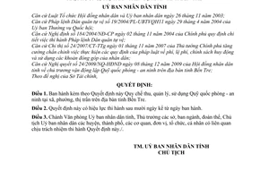 Quyết định 04/2010/QĐ-UBND Quy chế thu, quản lý, sử dụng Quỹ quốc phòng - an ninh tại xã, phường, thị trấn