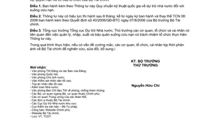 Thông tư 18/2010/TT-BTC Quy chuẩn kỹ thuật quốc gia dự trữ nhà nước xuồng cứu nạn