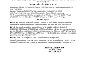 Quyết định 15/2010/QĐ-UBND  tuyến đường, thời gian hạn chế lưu thông các phương tiện tham gia giao thông