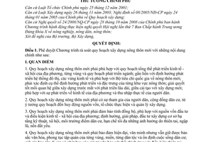 Quyết định 193/QĐ-TTg  phê duyệt Chương trình rà soát quy hoạch xây dựng nông thôn mới