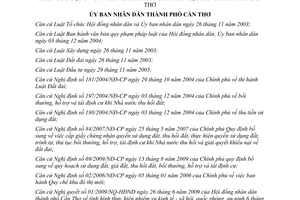 Quyết định 11/2010/QĐ-UBND xây dựng khu tái định cư không sử dụng ngân sách Cần Thơ