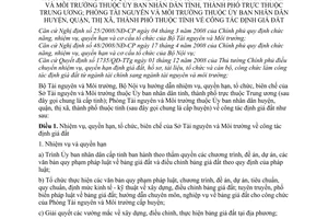 Thông tư liên tịch 04/2010/TTLT-BTNMT-BNV hướng dẫn nhiệm vụ, quyền hạn, tổ chức, biên chế của Sở Tài nguyên Môi trường