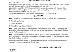 Quyết định 196/QĐ-KTNN  cơ cấu lại các phòng Vụ Quan hệ quốc tế