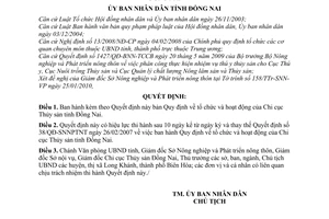 Quyết định 04/2010-QĐ-UBND tổ chức hoạt động Chi cục Thủy sản tỉnh Đồng Nai