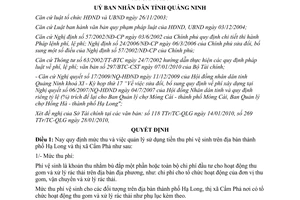 Quyết định 366/2010/QĐ-UBND thu phí vệ sinh địa bàn thành phố Hạ Long