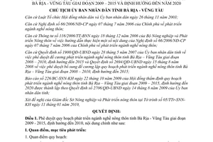 Quyết định 406/QĐ-UBND năm 2010 phát triển nghề nông thôn 2009 2015 Bà Rịa