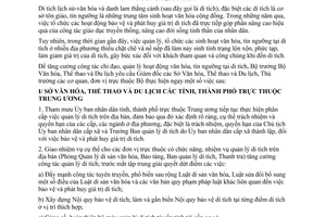 Chỉ thị 16/CT-BVHTTDL  tăng cường công tác chỉ đạo quản lý hoạt động văn hóa, tín ngưỡng tại di tích