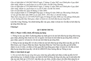 Thông tư liên tịch 06/2010/TTLT-BCT-BTC hướng dẫn giao, nhận hoàn trả vốn đầu tư lưới điện hạ áp nông thôn