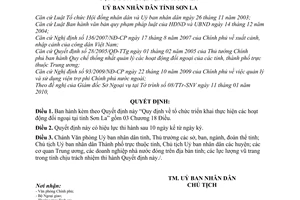 Quyết định 03/2010/QĐ-UBND tổ chức triển khai thực hiện hoạt động đối ngoại