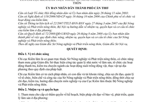 Quyết định 13/2010/QĐ-UBND  chức năng, nhiệm vụ, quyền hạn cơ cấu tổ chức Chi cục Kiểm lâm trực thuộc Sở Nông nghiệp