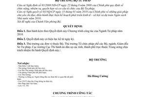 Quyết định 651/QĐ-BTP  Chương trình công tác ngành tư pháp