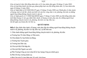 Quyết định 02/2010/QĐ-UBND  chức danh, số lượng, mức phụ cấp cho những người hoạt động không chuyên trách