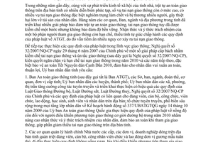 Chỉ thị 02/2010/CT-UBND tiếp tục thực hiện các giải pháp cấp bách nhằm hạn chế tai nạn giao thông trên địa bàn tỉnh Quảng Bình