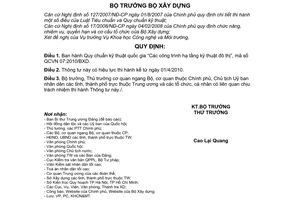 Thông tư 02/2010/TT-BXD Quy chuẩn kỹ thuật quốc gia các công trình hạ tầng kỹ thuật đô thị