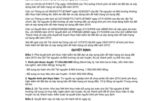 Quyết định 480/QĐ-UBND năm 2010 kinh phí kiểm kê đất đai xây dựng bản đồ sử dụng đất Thanh Hóa