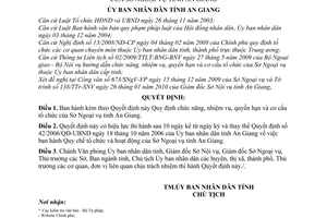 Quyết định 05/2010/QĐ-UBND chức năng, nhiệm vụ, quyền hạn cơ cấu tổ chức Sở Ngoại vụ tỉnh An Giang