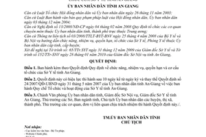Quyết định 06/2010/QĐ-UBND chức năng, nhiệm vụ, quyền hạn cơ cấu tổ chức Sở Y tế tỉnh An Giang