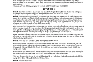 Quyết định 06/2010/QĐ-UBND Quy định chỉ giới đường đỏ, kích thước mặt