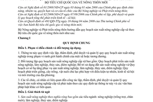 Thông tư 07/2010/TT-BNNPTNT hướng dẫn quy hoạch phát triển sản xuất nông nghiệp cấp xã theo bộ tiêu chí quốc gia nông thôn mới