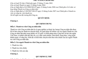 Quyết định 09/2010/QĐ-TTg tiêu chuẩn các ngạch Thanh tra viên Công an nhân dân