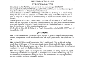Quyết định 04/2010/QĐ-UBND  quản lý, cung cấp, sử dụng dịch vụ Internet, thông tin điện tử trên Internet trò chơi trực tuyến